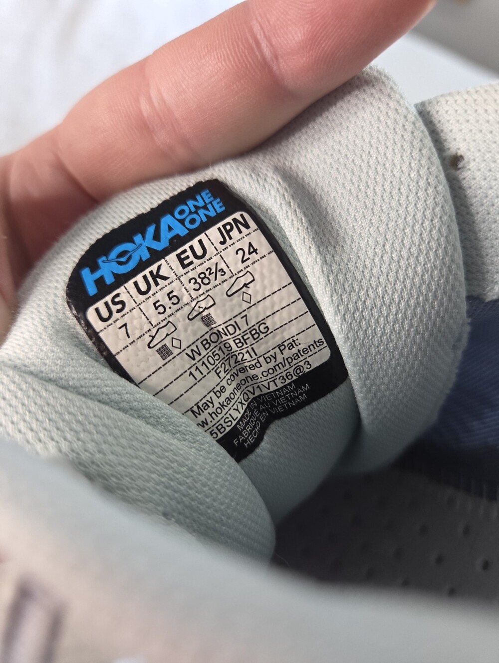 Hoka One One Bondi 7 Women's Size 7 Light Blue Sneakers Running Athletic Shoes - Picture 11 of 15